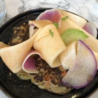 Daikon pancake appetizer  at Urban Greener in Paris