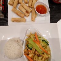 Mini spring rolls and yellow curry at Kowloon in Aarhus