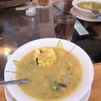 Soup of the daily menu at Restaurante Vegetariano Inti Raymi in Ibarra