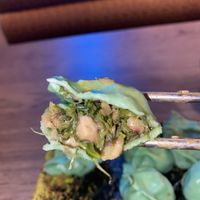 Bok choy mushroom dumpling   at Dumpling the Noodle in Seattle