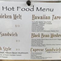 Hot Food Menu  at Kohala Grown Market in Hawi