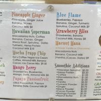 Smoothie Menu  at Kohala Grown Market in Hawi