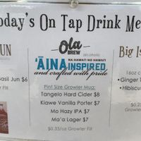 Drink Menu  at Kohala Grown Market in Hawi