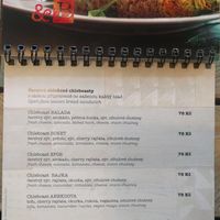 Options in the menu at Coffee & Books in Decin