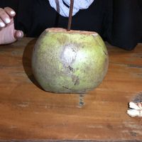 Fresh coconut  at Joy's in Nong Khiaw