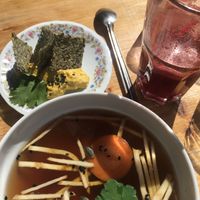 Tartinade de carottes & bouillon de légumes  at Brawcoli in Lorient