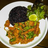Vegan Pork with Riceberry at Veganerie - Nana in Bangkok