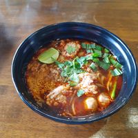 Noodles with Tomyam soup at Veganerie - Nana in Bangkok