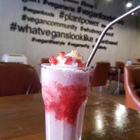 Strawberry sundae shake (gotta try it) at Veganerie - Nana in Bangkok