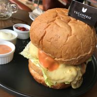 vegan cheese burger heaven at Veganerie - Nana in Bangkok
