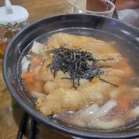 Tempura upon noodles at Veganerie - Nana in Bangkok
