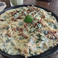 Chickpea spinach pasta at Veganerie - Nana in Bangkok