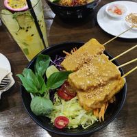 Satay tofu salad at Veganerie - Nana in Bangkok