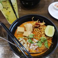 Coconut tofu noodles at Veganerie - Nana in Bangkok