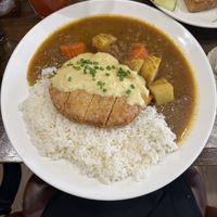 Cheesy curry and rice  at Veganerie - Nana in Bangkok