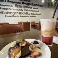 Pea protein pancakees  at Veganerie - Nana in Bangkok
