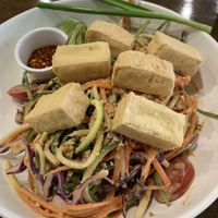 Pad Thai doodles and fried tofu is excellent at Veganerie - Nana in Bangkok