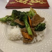 Broccoli beef (v) - don’t order! at Mini Garden Orient and Vegetarian Cuisine in Honolulu
