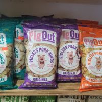 Vegan pork rinds at The Good Earth Natural Foods in Indianapolis