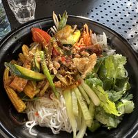 “Bun Ro Ca Ri” rice noodles with seitan, tofu, veggies  at Viet Next Door in Berlin