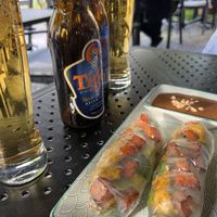 Summer rolls and beer  at Viet Next Door in Berlin
