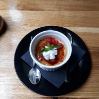 Dessert, coconut crème brûlée at Viet Next Door in Berlin