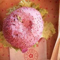 Barbie burger at Flower Burger in Rome