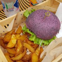 Vegan flower burger at Flower Burger in Rome