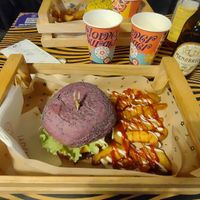 Vegan burger at Flower Burger in Rome