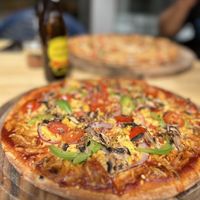 The Garden Love Pizza w 30cm gluten-free crust and dairy-free cheese. $50  at Proper Pizza - O'Connell St in Auckland