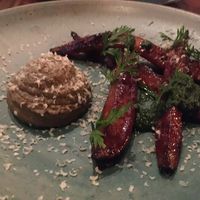 Char grilled miso carrots with baba ganoush  at The Pig and Palm in Cebu