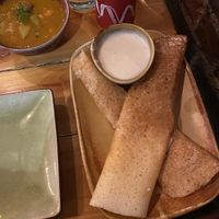 Plain Dosa, Sambar Broth and Coconut Chutney  at Baboo Ji in Southampton