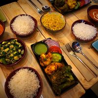 Flower Tandoori with Ayurvedic vegetables and paneer makhani.  at Baboo Ji in Southampton