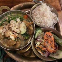 Vegan green curry (14,50€)  at Buddha Haus in Berlin