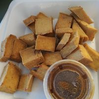 Fried tofu-yuck at Long Beach Cafe in Lakewood