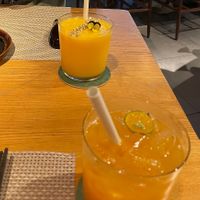 Calamansi drink and mango smoothie (topped with buckwheat)  at Be An Bistro in Ho Chi Minh City