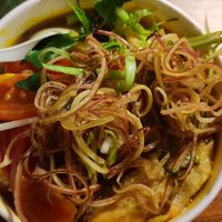 Noodles, tofu, mushrooms at Be An Bistro in Ho Chi Minh City