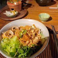 Vermicelli with Egg Rolls, Veggies and Pickles at Be An Bistro in Ho Chi Minh City