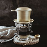 Traditional Vietnamese coffee with condensed milk at Be An Bistro in Ho Chi Minh City