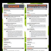 Dinner menu at Onder de Linden in Wageningen