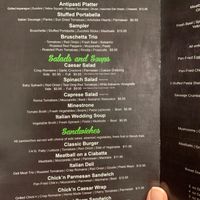 Menu 10/6/20 at Tarantino's Vegan in Las Vegas