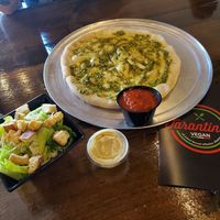 Garlic bread and Caesar salad at Tarantino's Vegan in Las Vegas