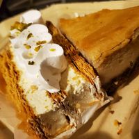 Napoleon and cheesecake at Tarantino's Vegan in Las Vegas