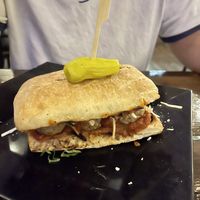 Meatballs on ciabatta sandwich #Veganuary at Tarantino's Vegan in Las Vegas
