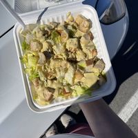 To-go Caesar salad eaten the Following day. Still nice and fresh!  #Veganuary at Tarantino's Vegan in Las Vegas