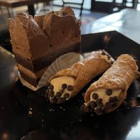 Chocolate mouse cake and cannoli   at Tarantino's Vegan in Las Vegas
