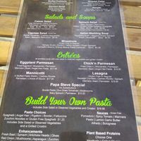 Menu 1 at Tarantino's Vegan in Las Vegas