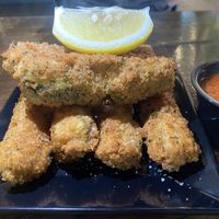 Zucchini sticks with marinara sauce   at Tarantino's Vegan in Las Vegas