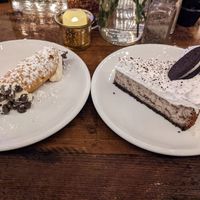 Cannoli and Oreo Cheesecake - not a fan of either at Tarantino's Vegan in Las Vegas