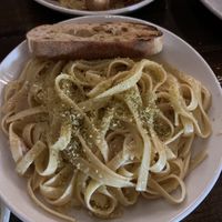 Scallops fettuccini   at Tarantino's Vegan in Las Vegas